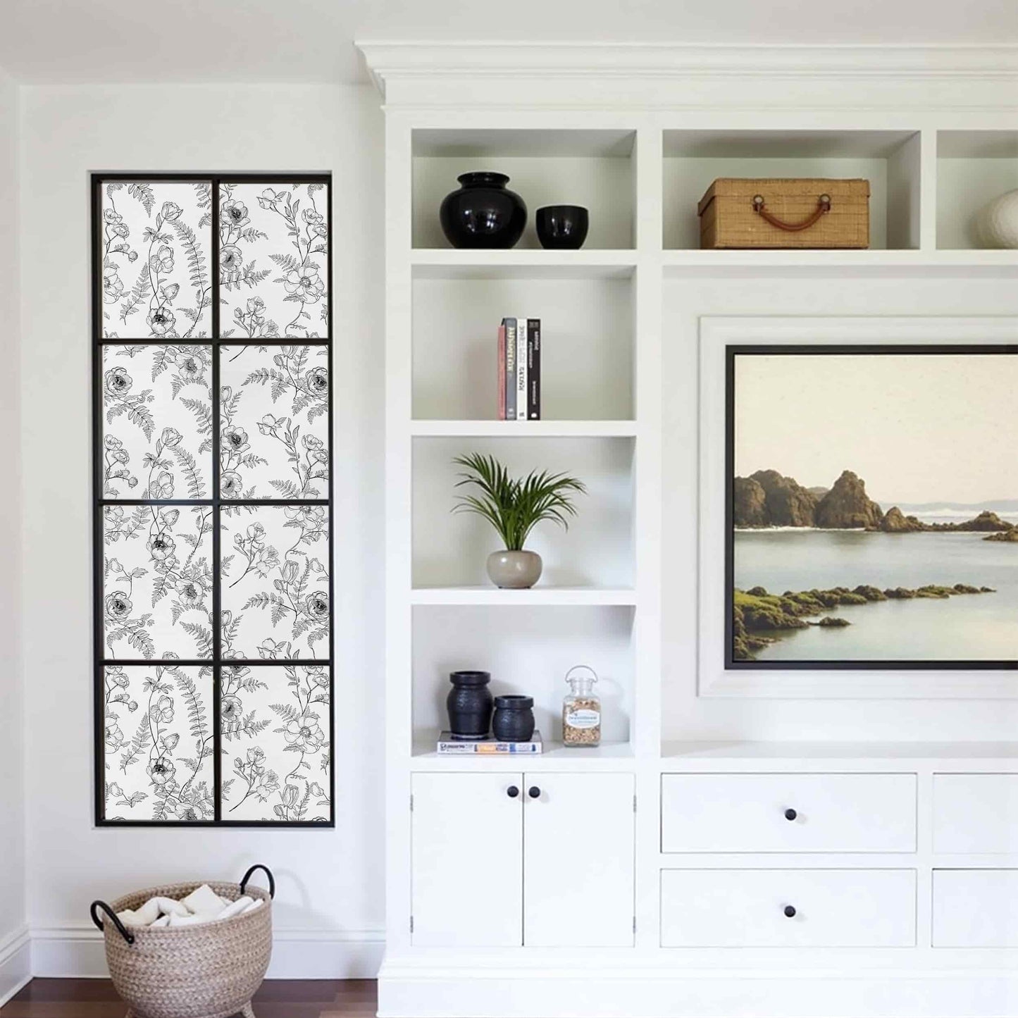 ADD.HERES White Night Creeping 3D Stained Glass Window Film Static Cling