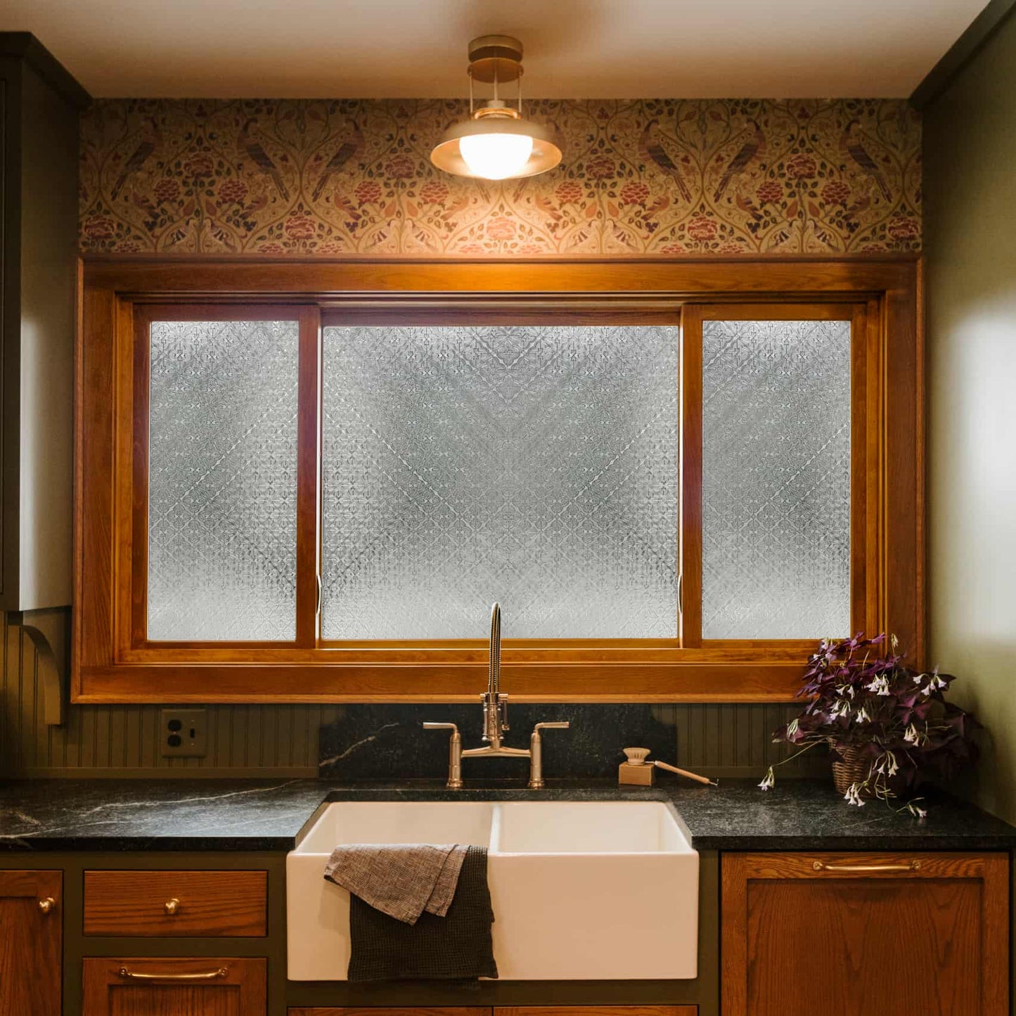 ADD.HERES Begonia 3D Stained Glass Window Film Static Cling