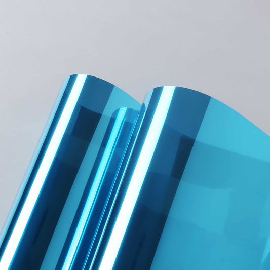 ADD.HERES Blue Silver One Way Solar Control Window Film Static Cling