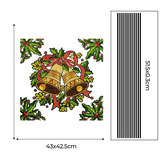 ADD.HERES Christmas Bells 3D Stained Glass Window Film Static Cling