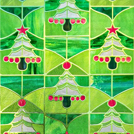 ADD.HERES Christmas Forest 3D Stained Glass Window Film Static Cling