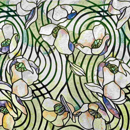 ADD.HERES Dancing Plant 3D Stained Glass Window Film Static Cling