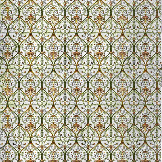 ADD.HERES Honeysuckle Ogee 3D Stained Glass Window Film Static Cling