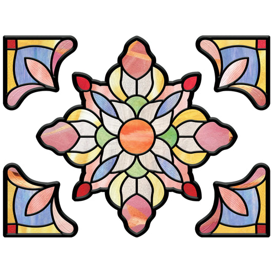 ADD.HERES Prismatic Lotus 3D Stained Glass Window Film Static Cling