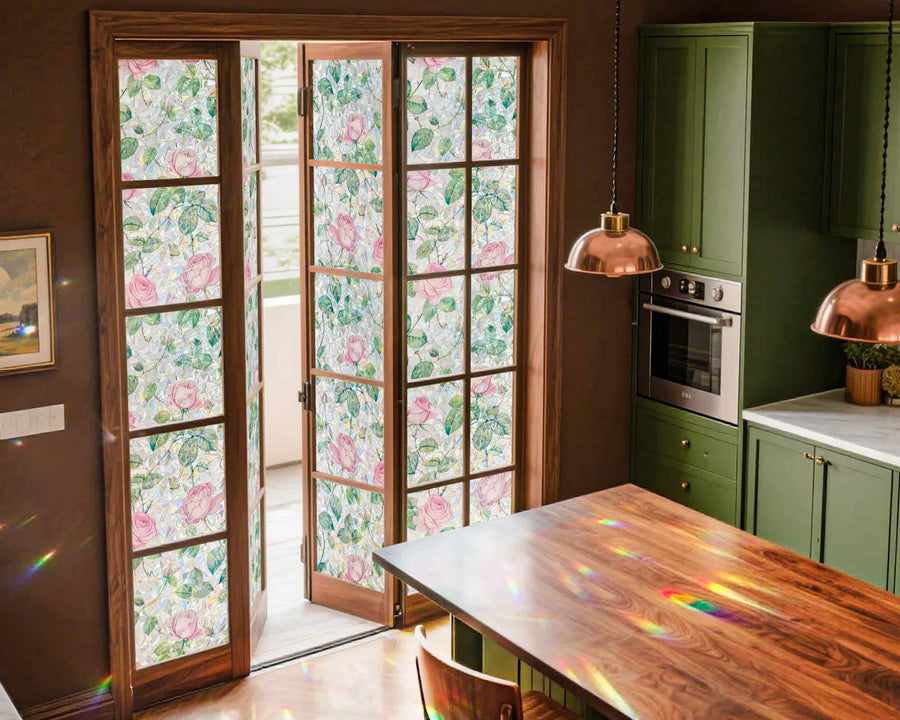 Front door privacy window film and sidelights