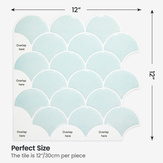 ADD.HERES Scallop Peel and Stick Backsplash Self-Adhesive 5 Sheets