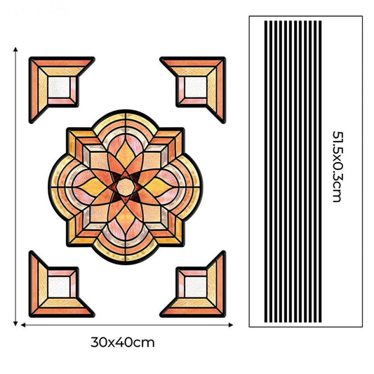ADD.HERES Spessart 3D Stained Glass Window Film Static Cling