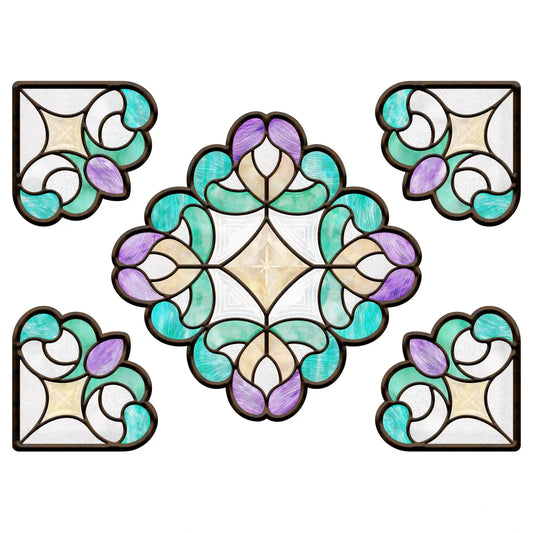 ADD.HERES Sri Lanka 3D Stained Glass Window Film Static Cling