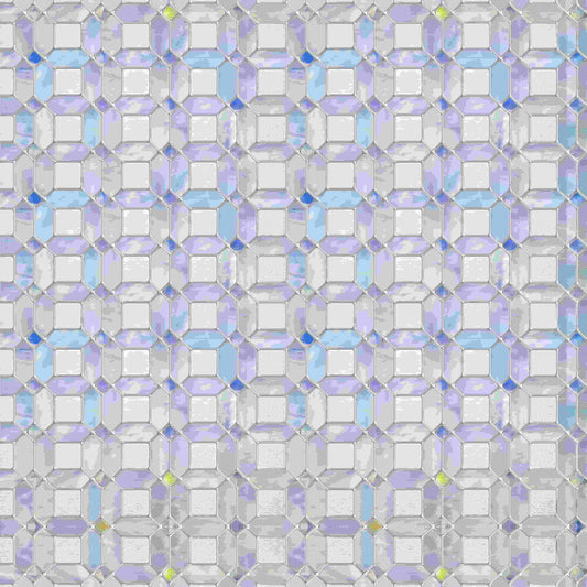 ADD.HERES Tanzanite 3D Stained Glass Window Film Static Cling