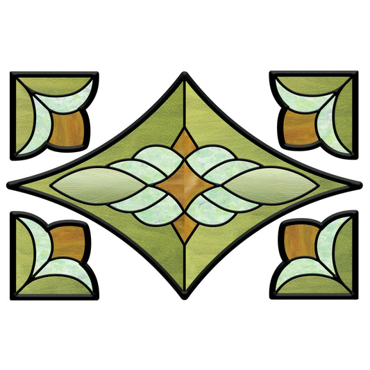 ADD.HERES Verdant Prism 3D Stained Glass Window Film Static Cling