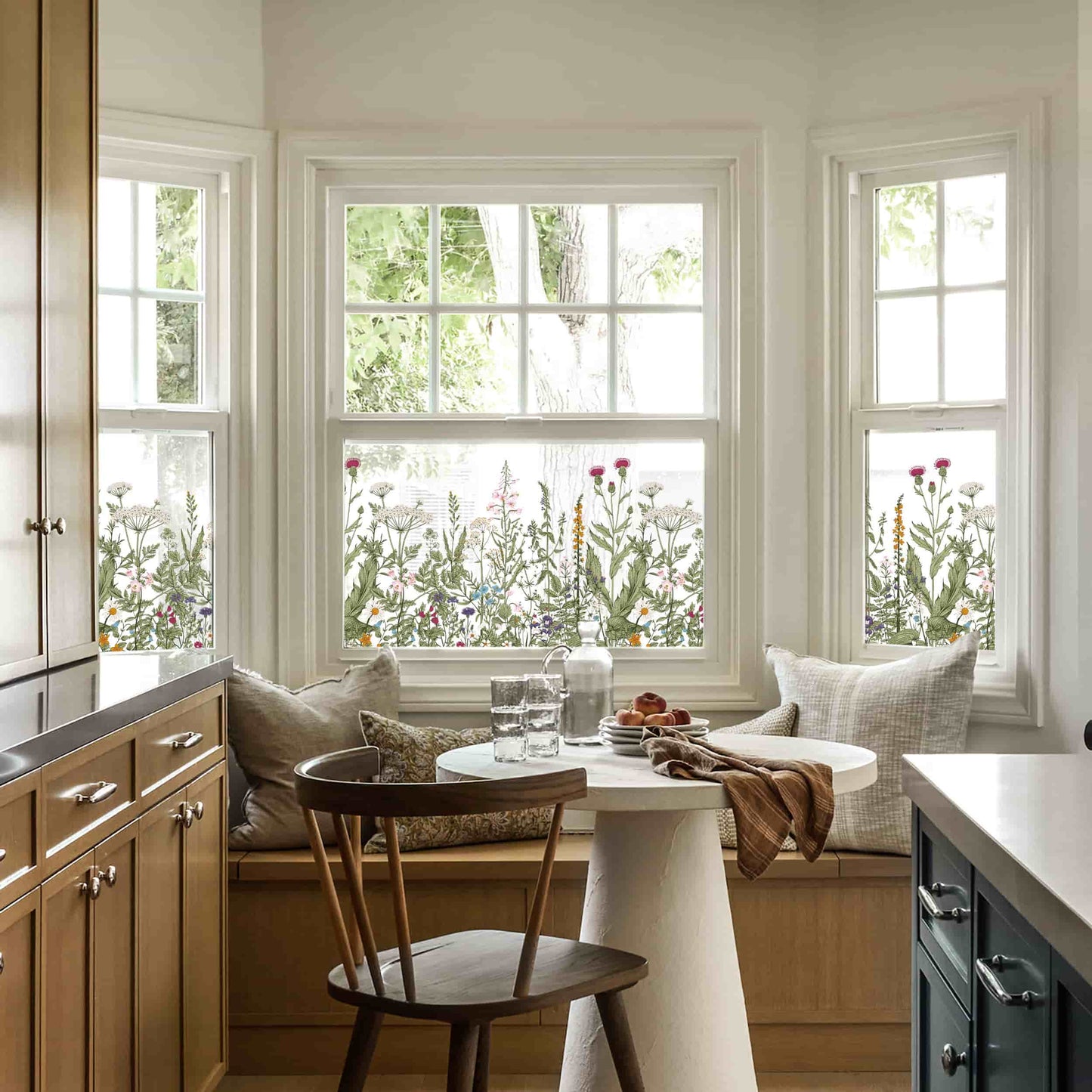 ADD.HERES Wildflower Reverie 3D Stained Glass Window Film Static Cling