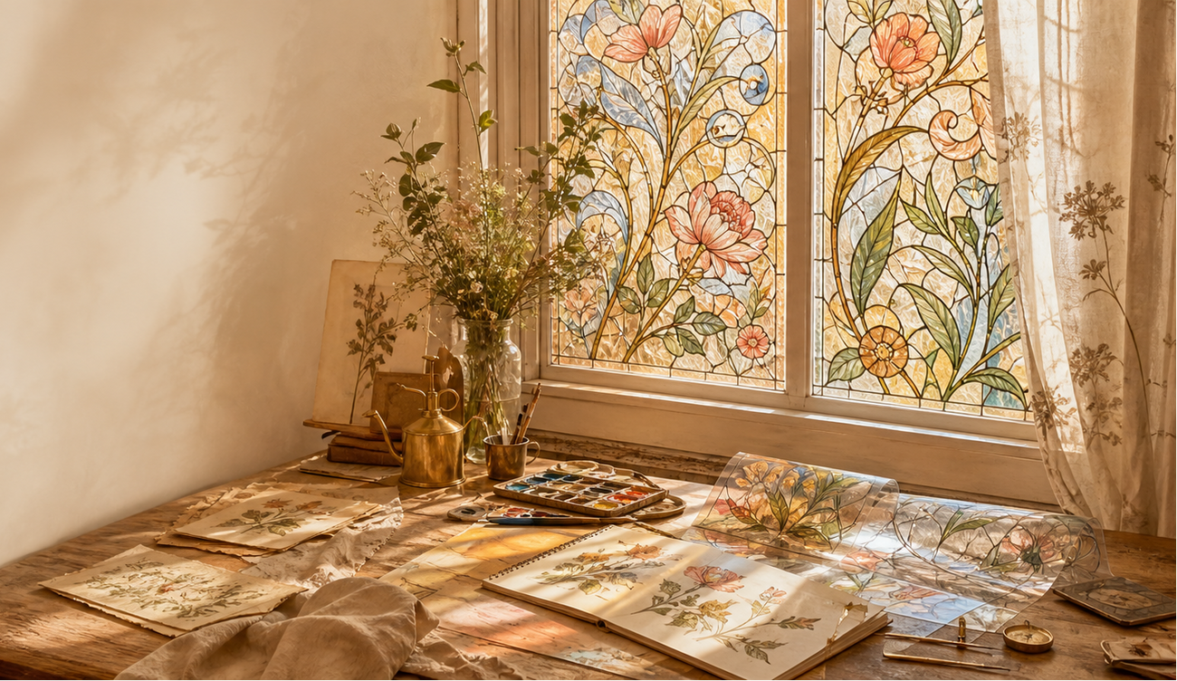 Design inspiration, sketch and finished window film