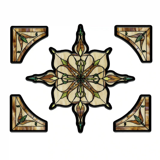 ADD.HERES Amber Starry Light 3D Stained Glass Window Film Static Cling