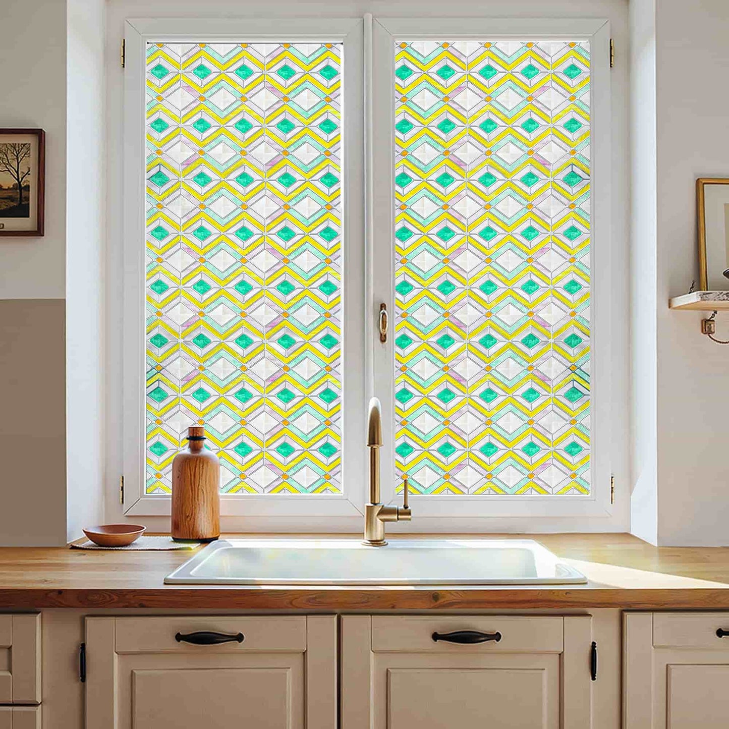 ADD.HERES Budapest 3D Stained Glass Window Film Static Cling