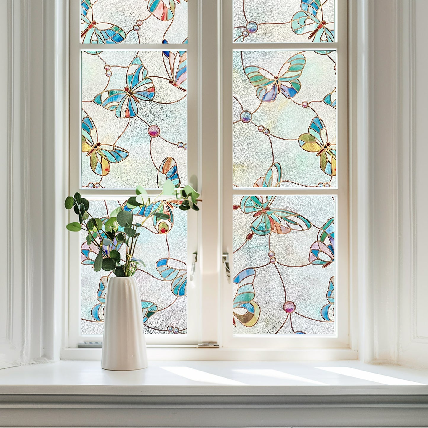 ADD.HERES Butterfly 3D Stained Glass Window Film Static Cling