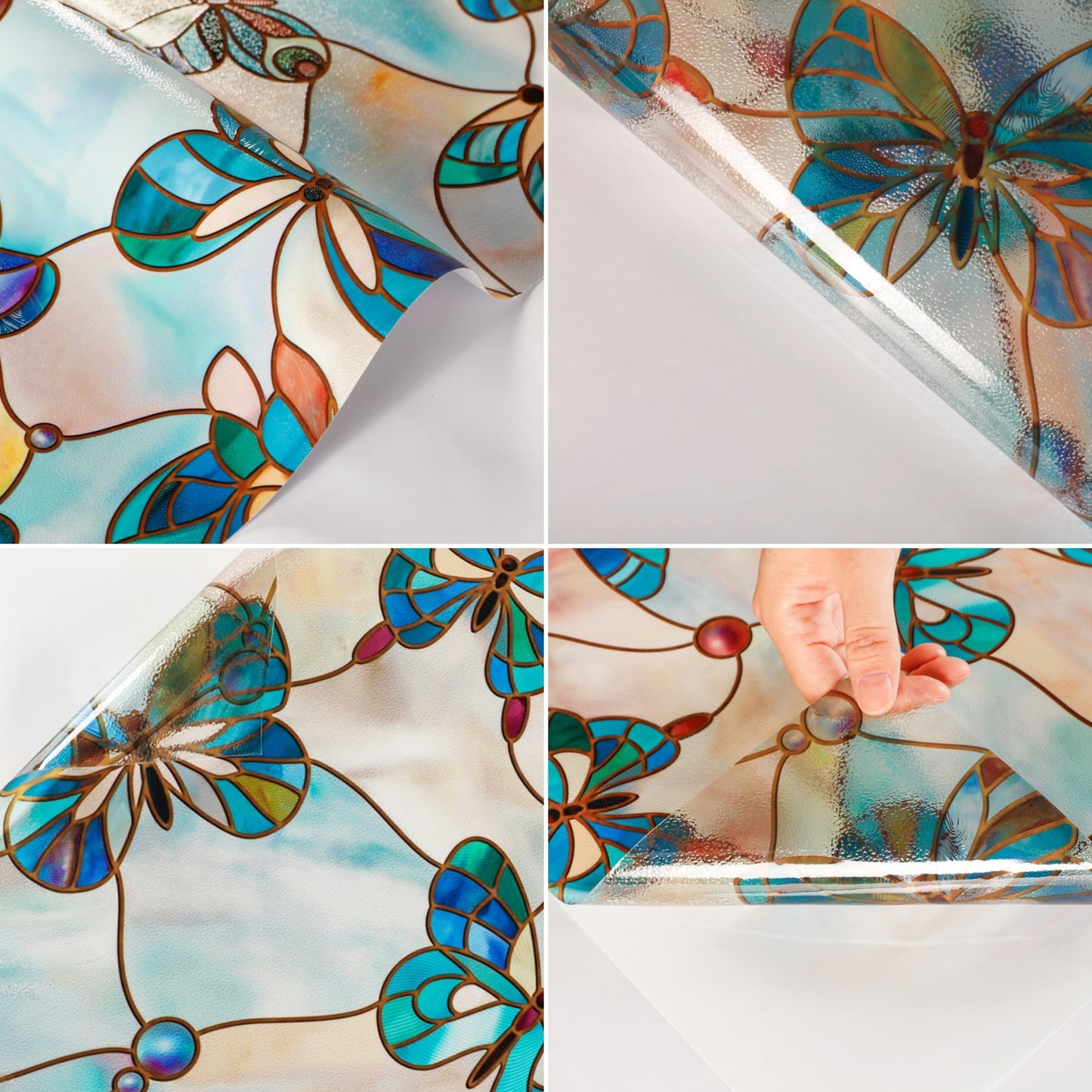 ADD.HERES Butterfly 3D Stained Glass Window Film Static Cling