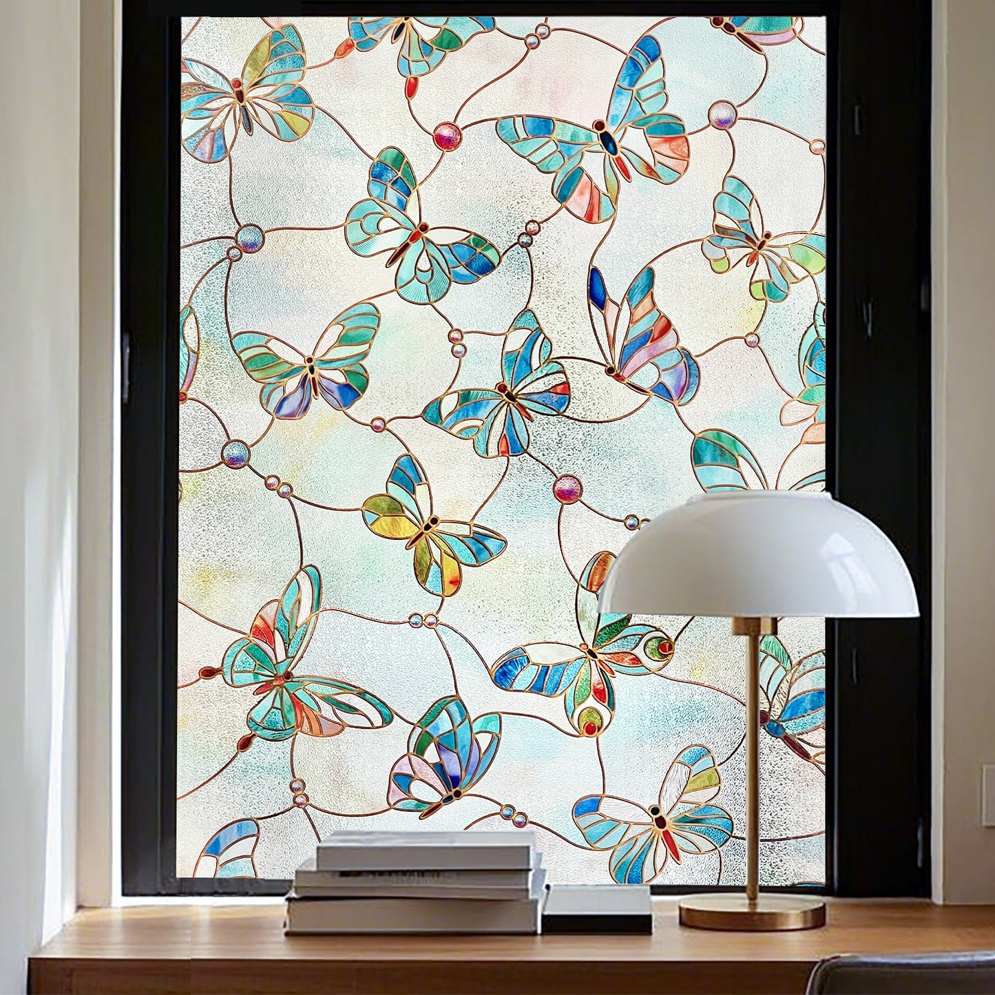 ADD.HERES Butterfly 3D Stained Glass Window Film Static Cling