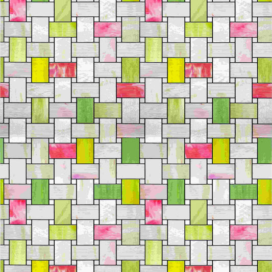 ADD.HERES Colorful Weaving 3D Stained Glass Window Film Static Cling
