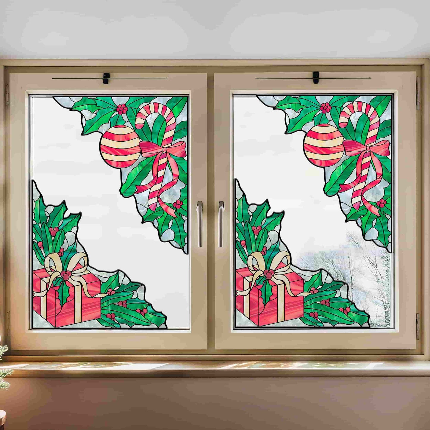 ADD.HERES Christmas Gifts 3D Stained Glass Window Film Static Cling