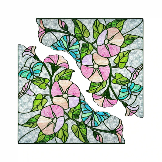 ADD.HERES Morning Glory 3D Stained Glass Window Film Static Cling