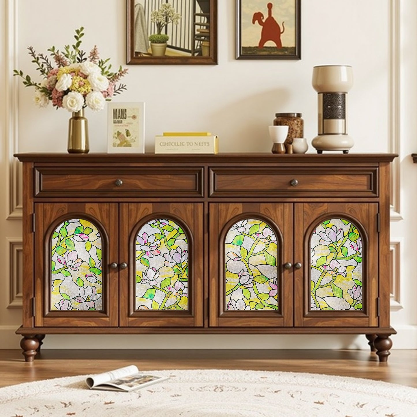 ADD.HERES Ella Dream 3D Stained Glass Window Film Static Cling