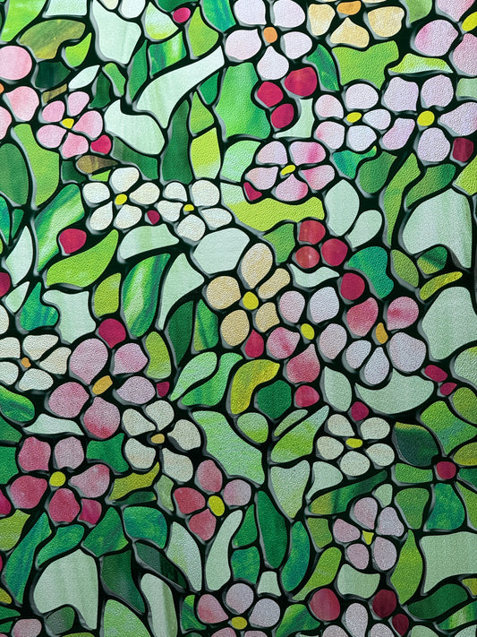 ADD.HERES Blossomray 3D Stained Glass Window Film Static Cling