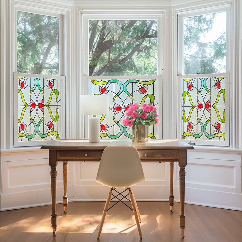 ADD.HERES Garden of Eden 3D Stained Glass Window Film Static Cling