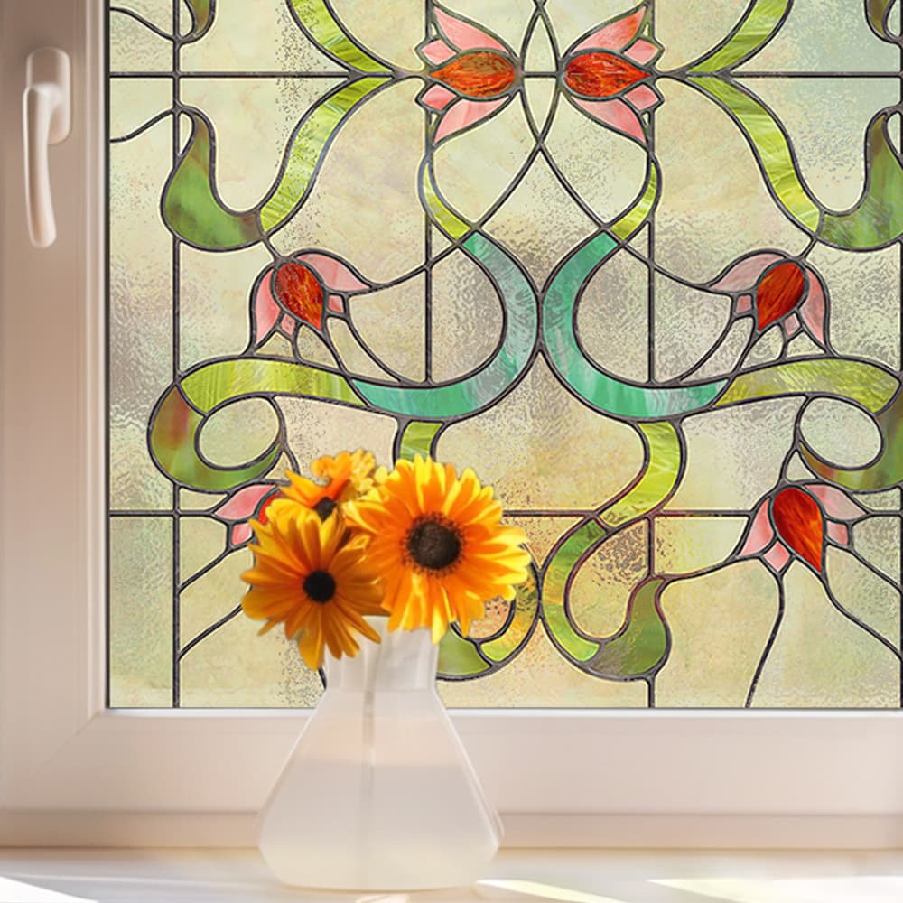 ADD.HERES Garden of Eden 3D Stained Glass Window Film Static Cling