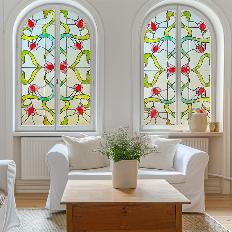 ADD.HERES Garden of Eden 3D Stained Glass Window Film Static Cling
