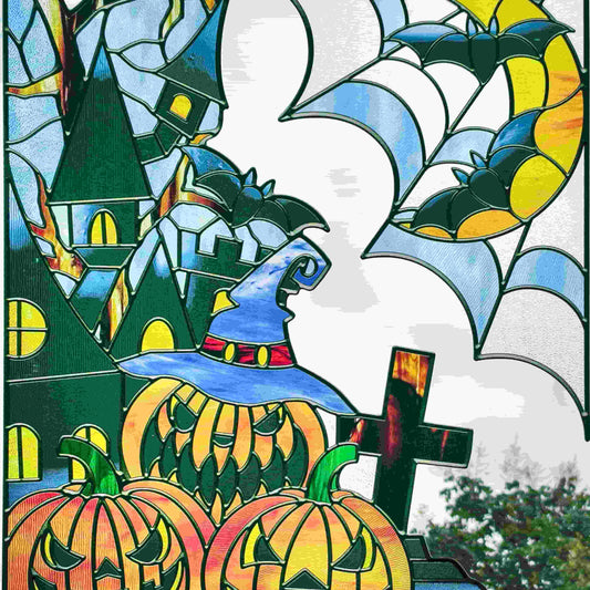 ADD.HERES Halloween 3D Stained Glass Window Film Static Cling