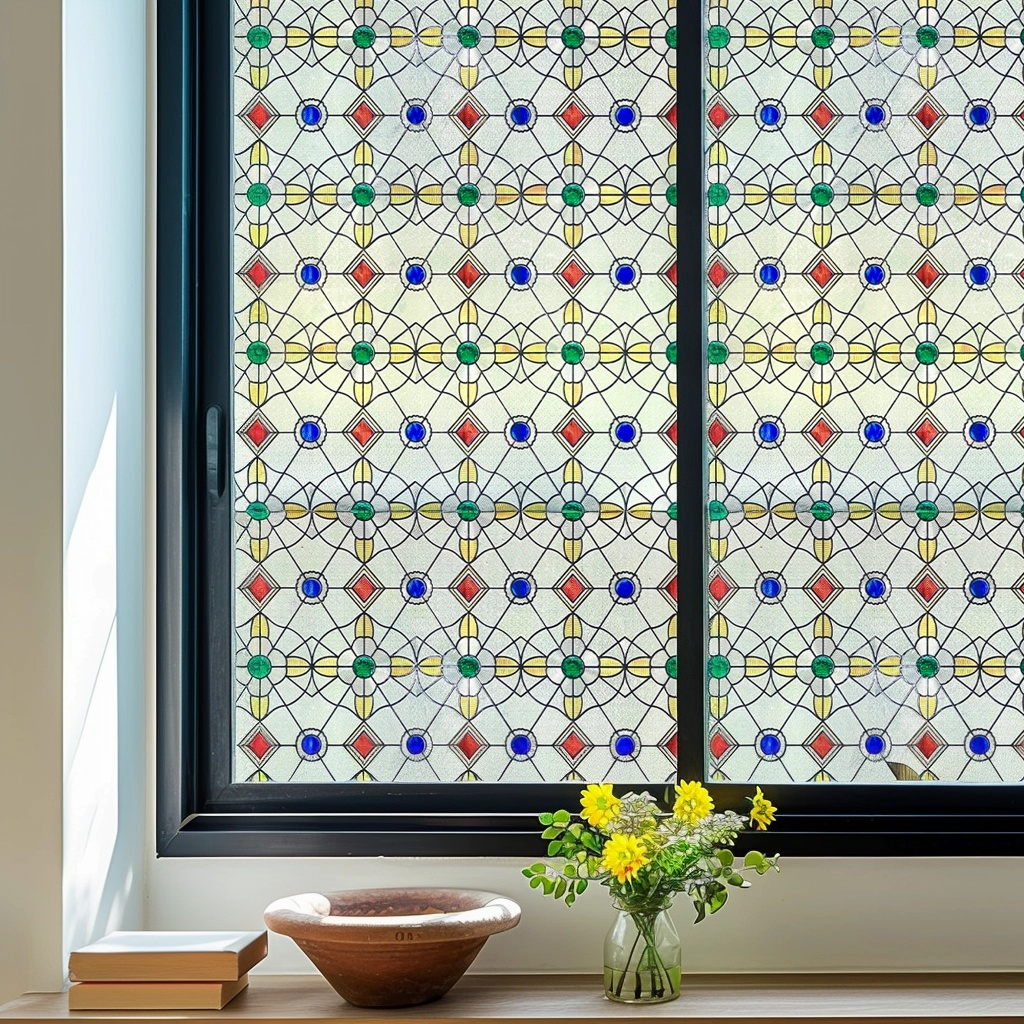 ADD.HERES Jewels 3D Stained Glass Window Film Static Cling