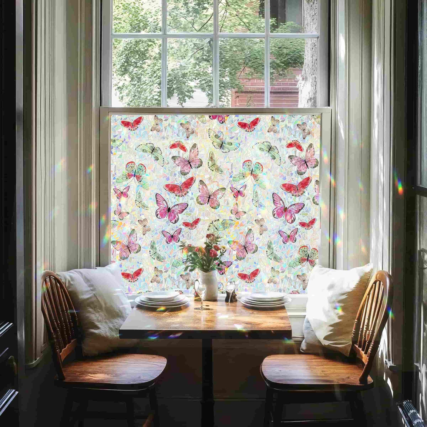 ADD.HERES Laser Butterfly 3D Stained Glass Window Film Static Cling