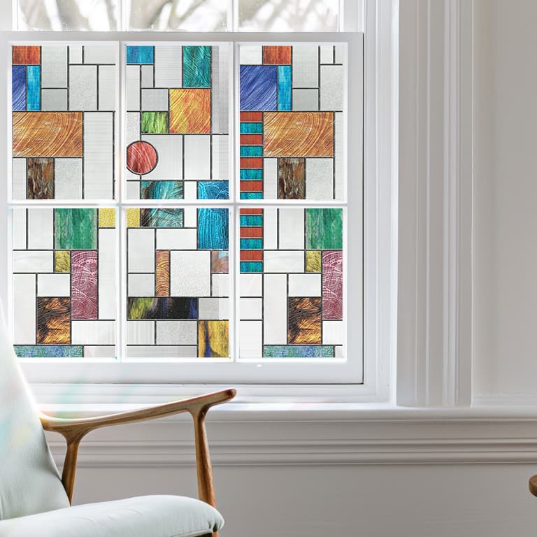 ADD.HERES Ores 3D Stained Glass Window Film Static Cling