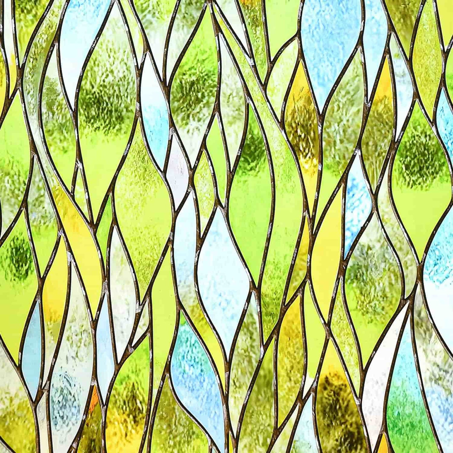 ADD.HERES Sunny Waves 3D Stained Glass Window Film Static Cling