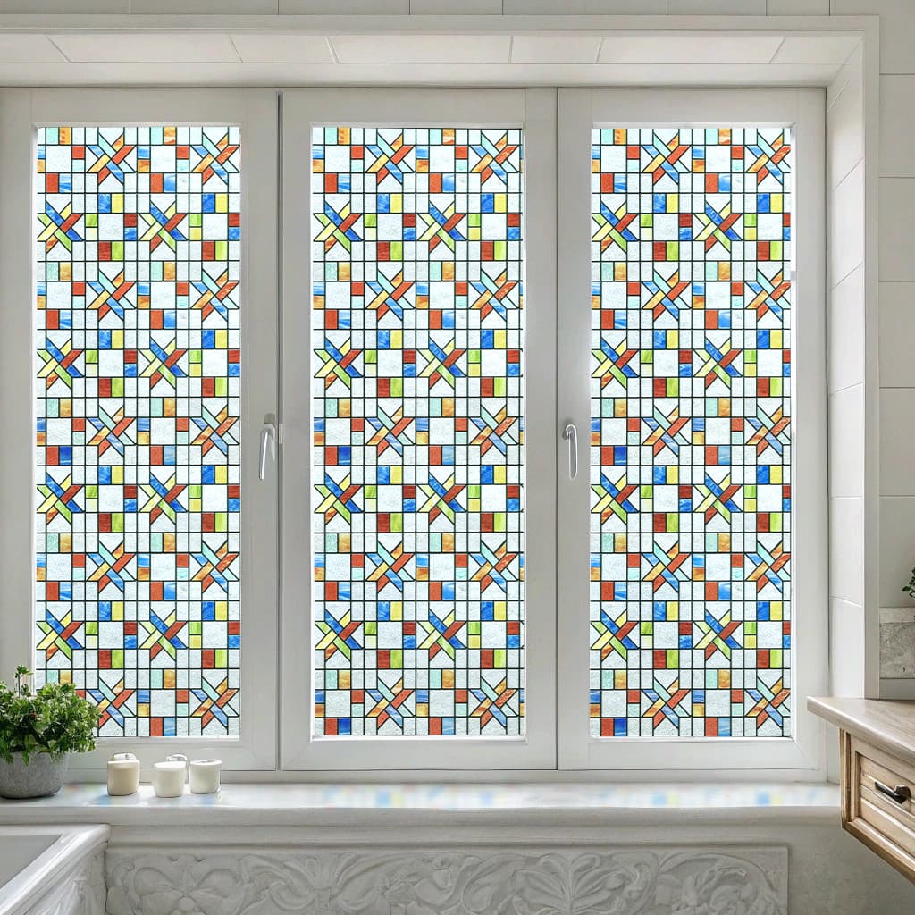 ADD.HERES Tangram 3D Stained Glass Window Film Static Cling
