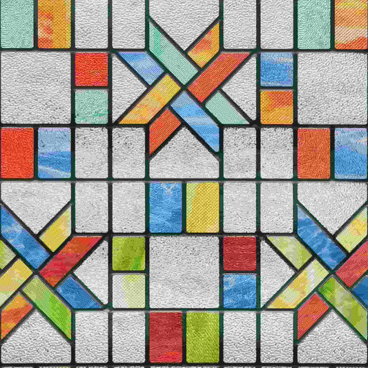 ADD.HERES Tangram 3D Stained Glass Window Film Static Cling