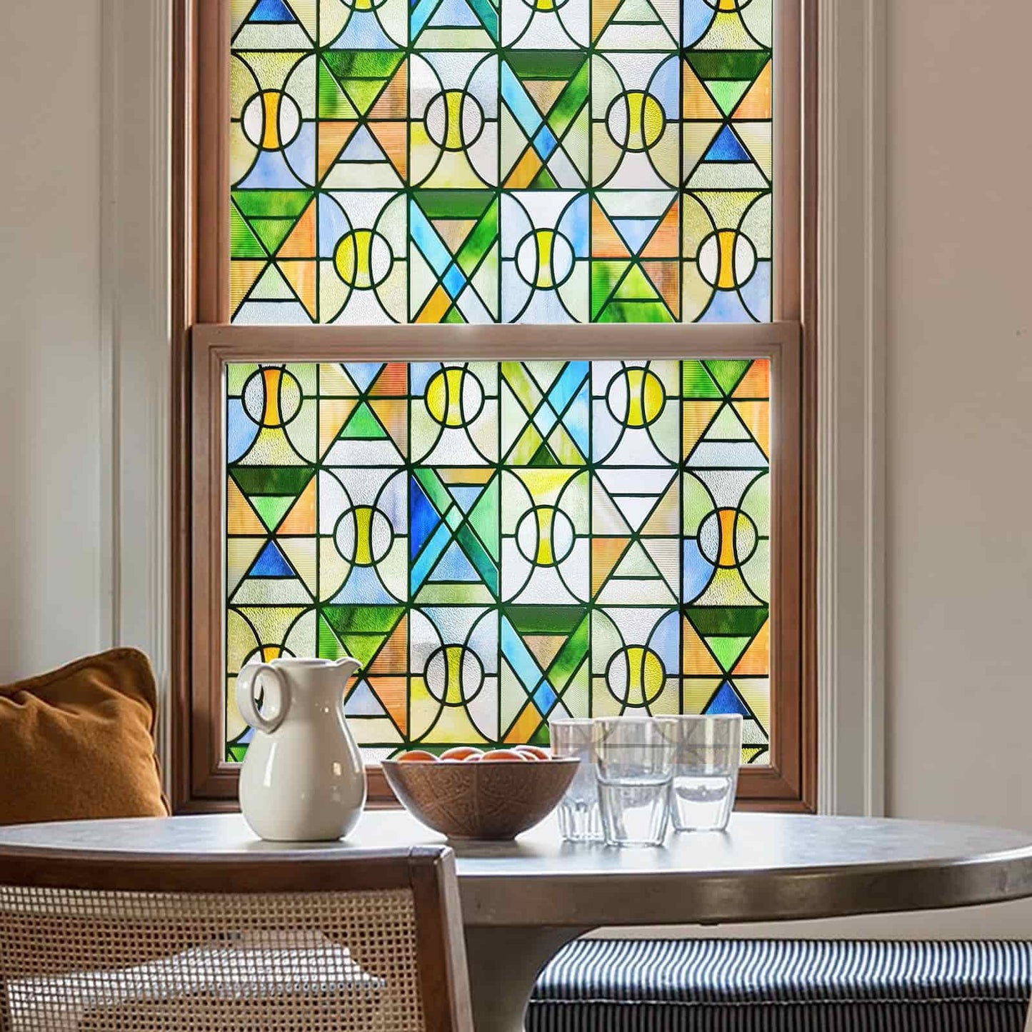 ADD.HERES Time Hourglass 3D Stained Glass Window Film Static Cling