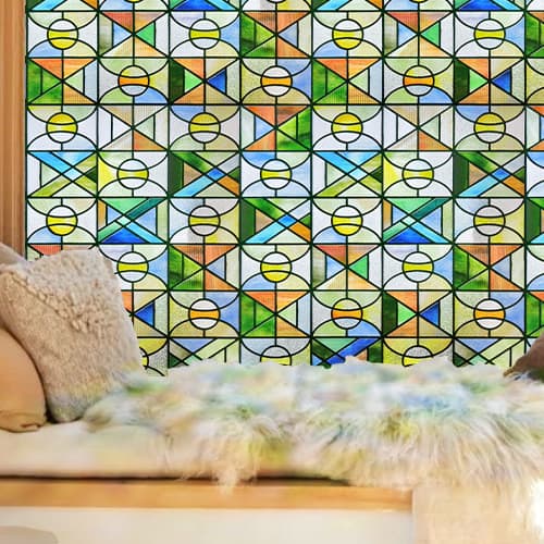 ADD.HERES Time Hourglass 3D Stained Glass Window Film Static Cling