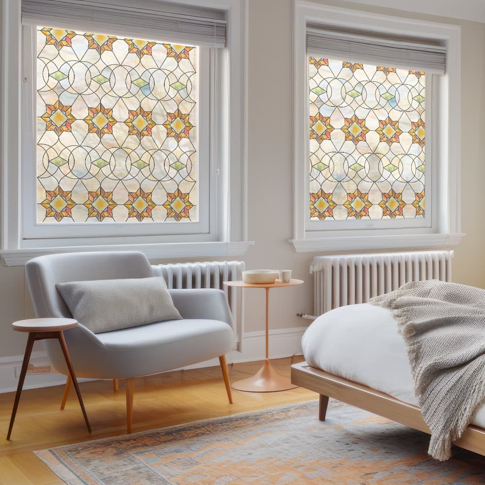 ADD.HERES Victoria 3D Stained Glass Window Film Static Cling