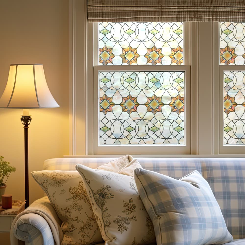 ADD.HERES Victoria 3D Stained Glass Window Film Static Cling