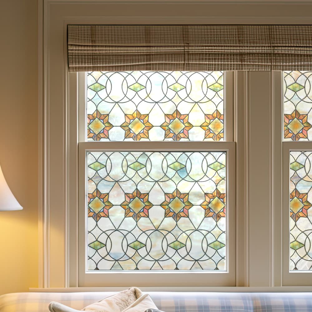 ADD.HERES Victoria 3D Stained Glass Window Film Static Cling