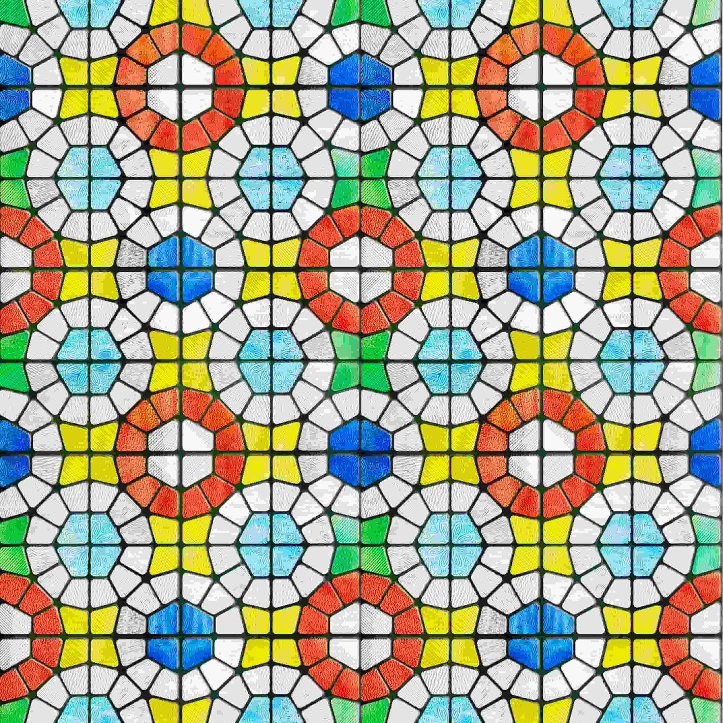 ADD.HERES West Grace 3D Stained Glass Window Film Static Cling