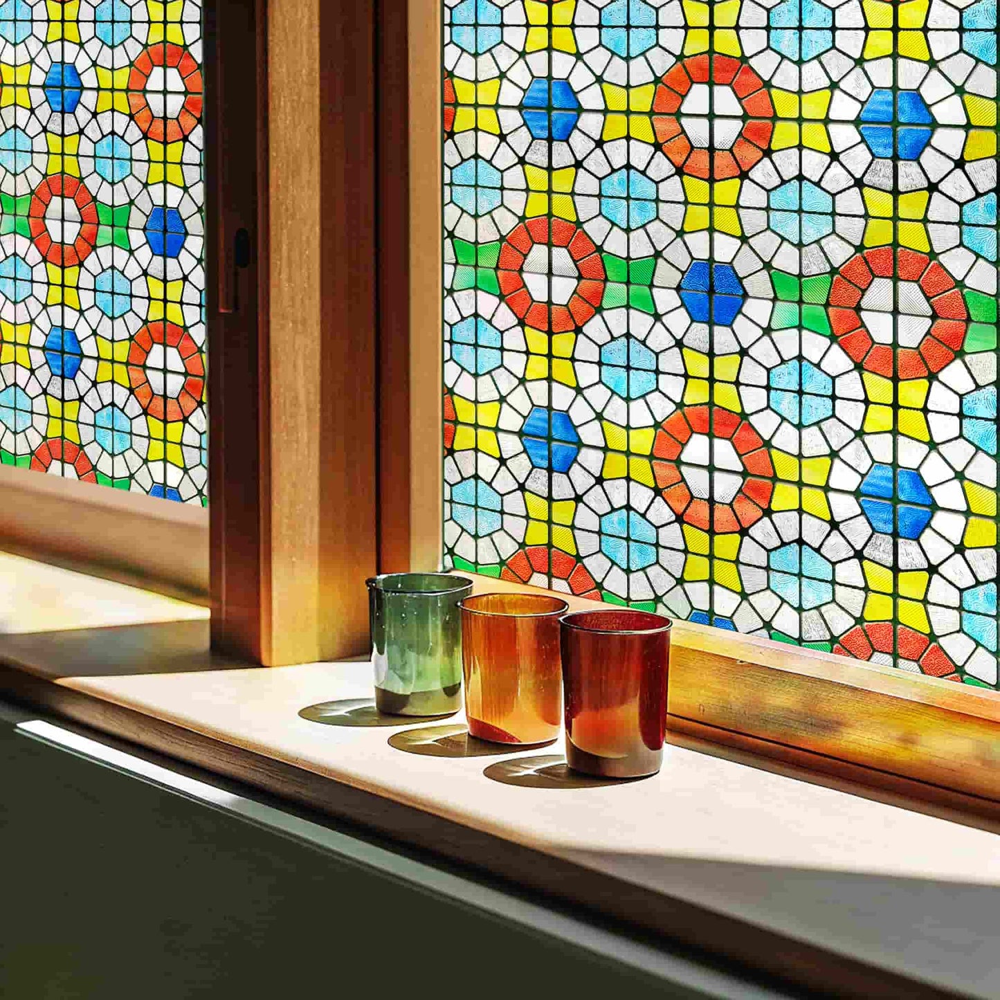ADD.HERES West Grace 3D Stained Glass Window Film Static Cling