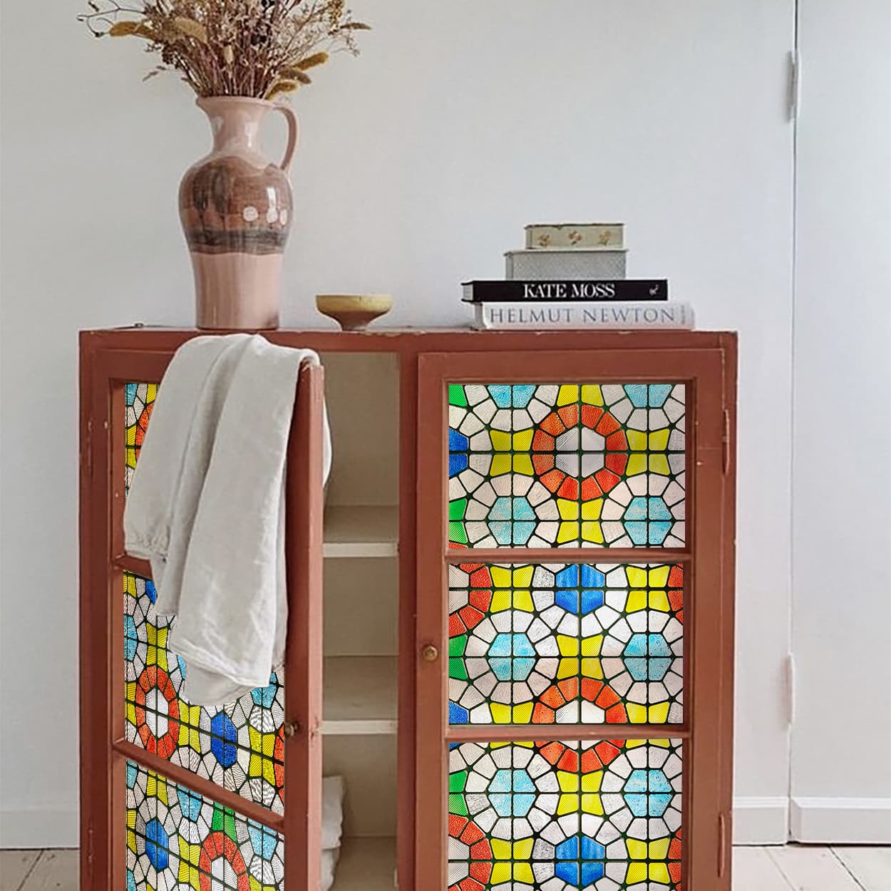 ADD.HERES West Grace 3D Stained Glass Window Film Static Cling