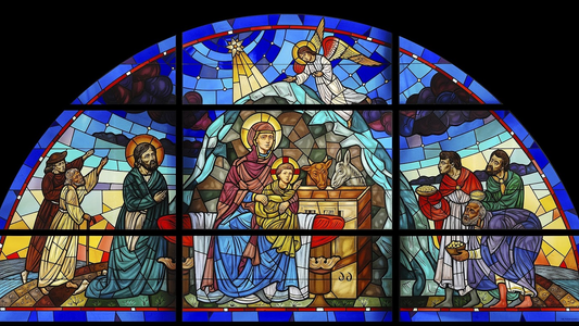 stained glass in the church