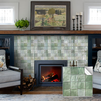 ADD.HERES Spring Moss Green Peel and Stick Backsplash Self-Adhesive 5 Sheets