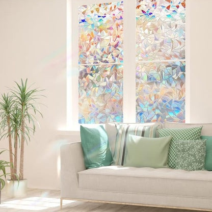 ADD.HERES Colorful Rainbow Laser Privacy Window Film Static Cling