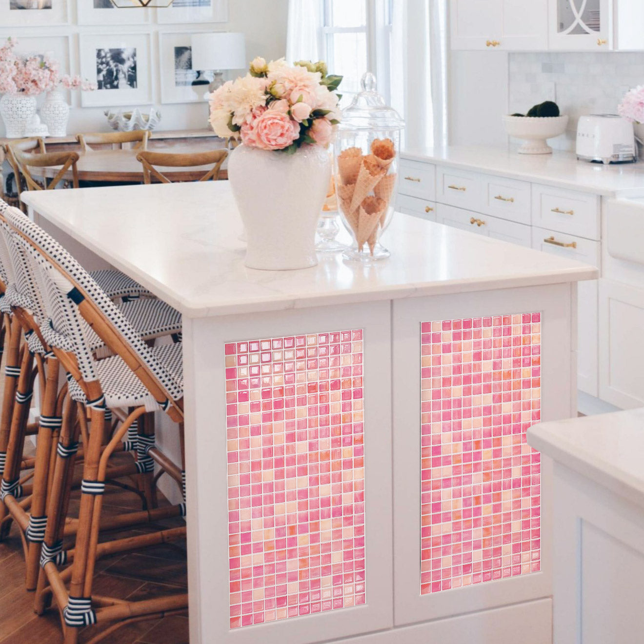 ADD.HERES Pink Morocco Peel and Stick Backsplash Self-Adhesive 5 Sheets