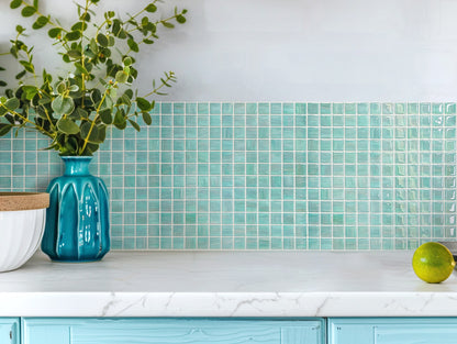 ADD.HERES Mosaic Ocean Sapphire Peel and Stick Backsplash Self-Adhesive 5 Sheets
