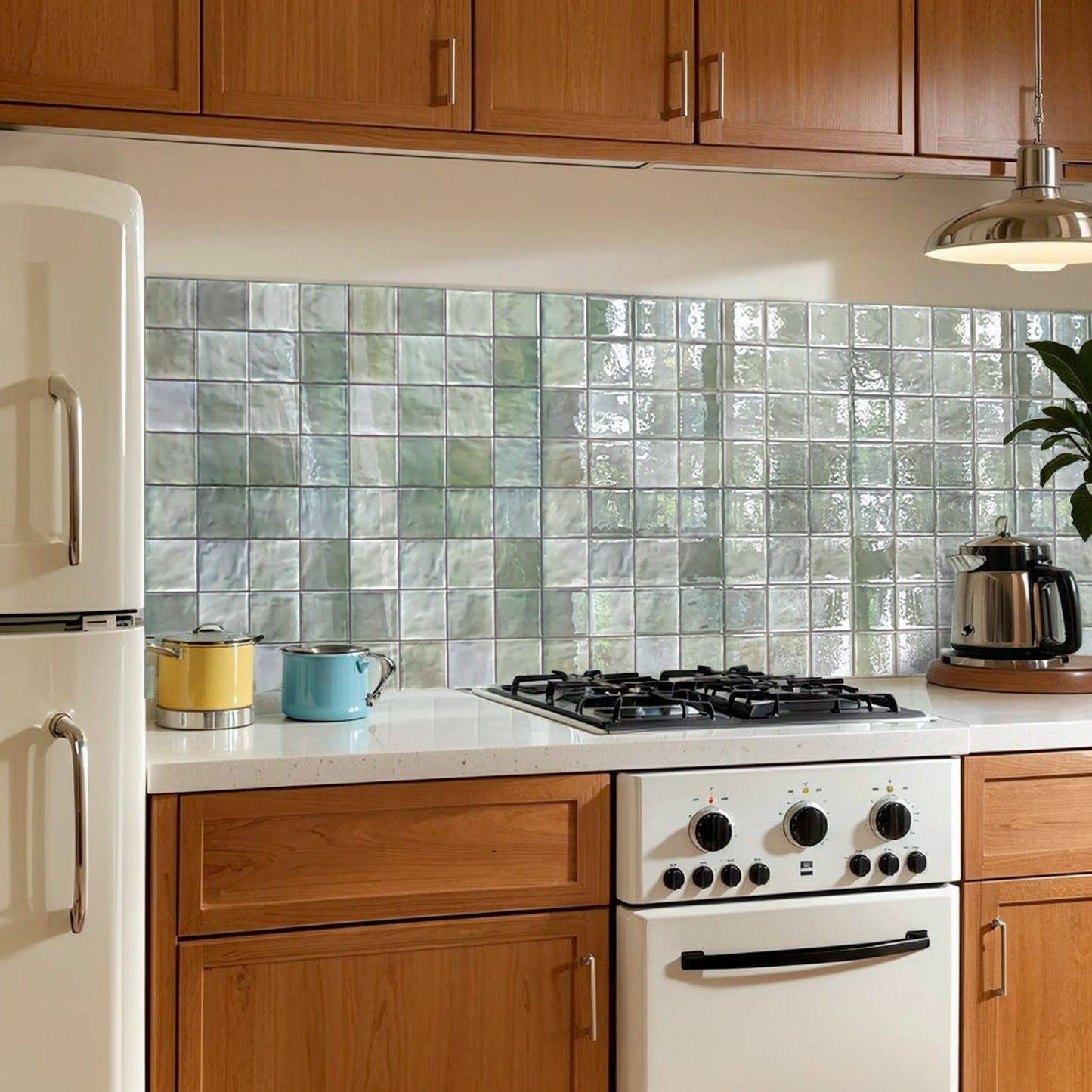 ADD.HERES Spring Moss Green Peel and Stick Backsplash Self-Adhesive 5 Sheets